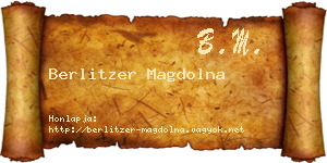 Berlitzer Magdolna névjegykártya